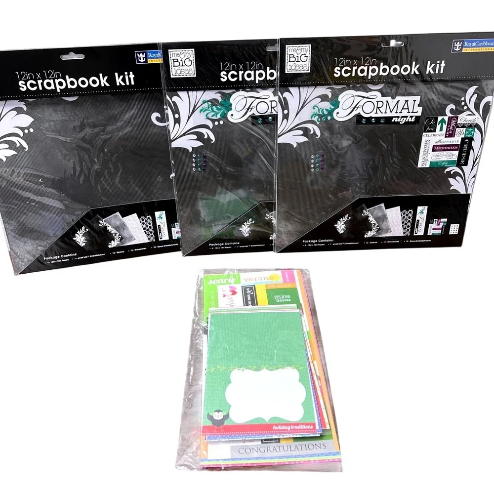 Lot Of 4 Royal Caribbean‎ Scrapbook Kits (Formal Night & Card Making Kit) 12x12